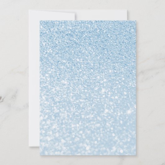 Light Blue Bokeh Glitter Save the Date Kaart (Achterkant)