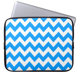 Light Blue Bold Chevron Laptop Sleeve