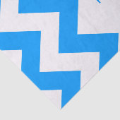 Light Blue Bold Chevron met monogram Tissuepapier (Detail)