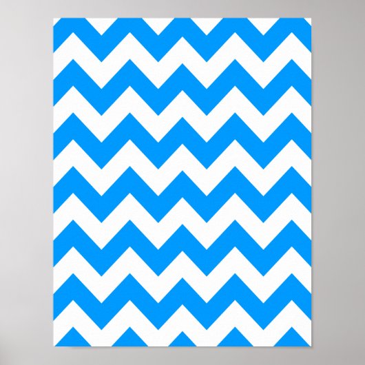 Light Blue Bold Chevron Poster (Voorkant)