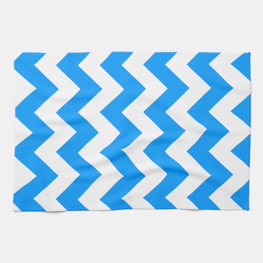 Light Blue Bold Chevron Theedoek (Horizontaal)