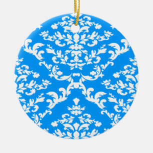 Light Blue Bold Damask op Emporiomoffa Keramisch Ornament