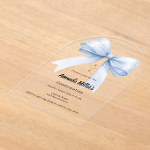 Light blue bow girl arch luxury Confirmation Acryl Uitnodigingen (Laagn)