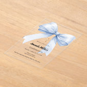 Light blue bow girl clear luxury Confirmation Acryl Uitnodigingen (Laagn)