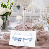 Light blue Bow Place Cards Elegant Folded Plaatskaartje