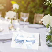 Light blue Bow Place Cards Elegant Folded Plaatskaartje