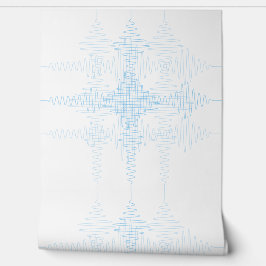 Light Blue Boy Room Sound Wave Minimal Style Behang