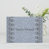 Light Blue Brocade Bridal Shower-uitnodiging Kaart (Staand voorkant)