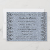 Light Blue Brocade Bridal Shower-uitnodiging Kaart (Achterkant)