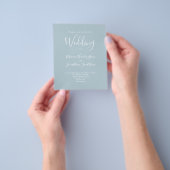 Light Blue Budget Moderne Script Wedding Invitatio Flyer (Hand)