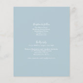 Light Blue Budget Moderne Script Wedding Invitatio Flyer (Achterkant)