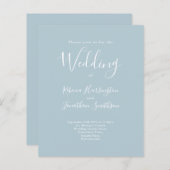 Light Blue Budget Moderne Wedding RSVP (Voorkant / Achterkant)