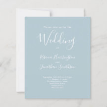 Light Blue Budget Moderne Wedding RSVP