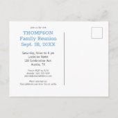 Light Blue Buffalo Check Name Family Reunion Party Uitnodiging Briefkaart (Achterkant)