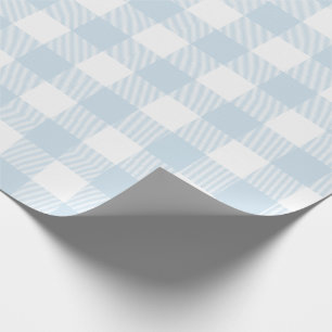 Light Blue Buffalo Check Patroon Cadeaupapier