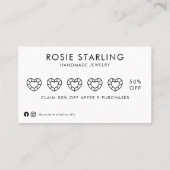 Light Blue Business Logo Handmade Jewels Visitekaartje (Achterkant)