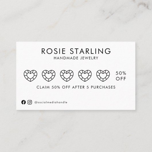 Light Blue Business Logo Handmade Jewels Visitekaartje (Achterkant)