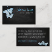 Light blue Butterflies on black chalkboard Visitekaartje (Voorkant / Achterkant)