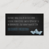 Light blue Butterflies on black chalkboard Visitekaartje (Achterkant)