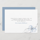 Light Blue Butterfly Funeral   Bedankkaart (Voorkant / Achterkant)