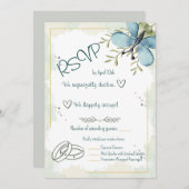 Light Blue Butterfly Watercolour RSVP Card Kaart (Voorkant / Achterkant)
