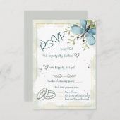 Light Blue Butterfly Watercolour  RSVP Kaartje (Voorkant / Achterkant)