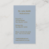 Light Blue Caduceus Faux Gold Foil Stripes Medical Visitekaartje (Achterkant)