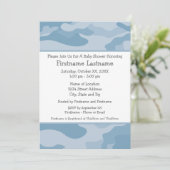 Light Blue Camo Boy Baby shower Party - Kaart (Staand voorkant)