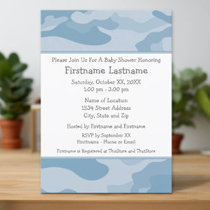 Light Blue Camo Boy Baby shower Party - Kaart