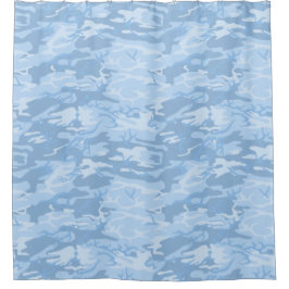 Light Blue Camo Douchegordijn
