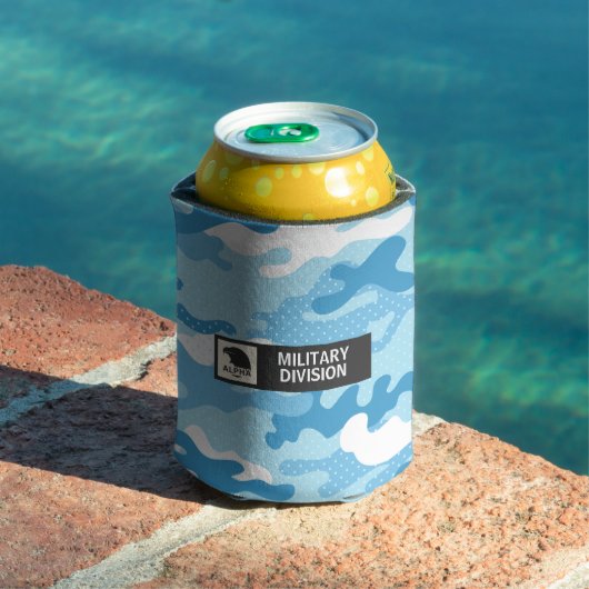 Light Blue Camouflage Pattern Beverage Insulator Blikjeskoeler (Insitu Zwembad)