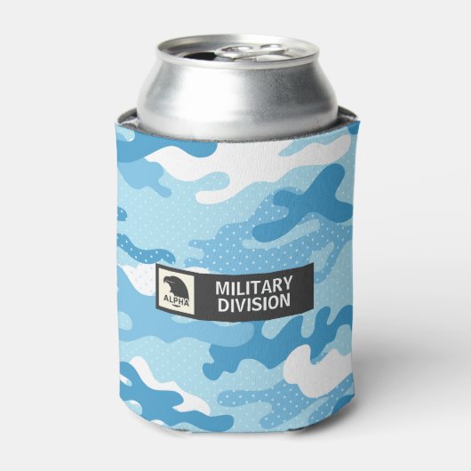 Light Blue Camouflage Pattern Beverage Insulator Blikjeskoeler (Blikje Voorkant)