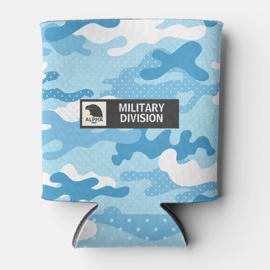 Light Blue Camouflage Pattern Beverage Insulator Blikjeskoeler (Voorkant)
