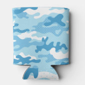 Light Blue Camouflage Pattern Beverage Insulator Blikjeskoeler (Achterkant)