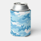 Light Blue Camouflage Pattern Beverage Insulator Blikjeskoeler (Blikje Achterkant)