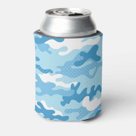 Light Blue Camouflage Pattern Beverage Insulator Blikjeskoeler (Blikje Achterkant)