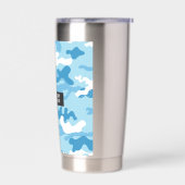 Light Blue Camouflage Pattern Geïsoleerde Drinkbeker (Links)