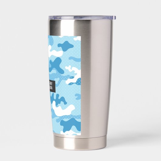 Light Blue Camouflage Pattern Geïsoleerde Drinkbeker (Links)