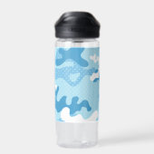 Light Blue Camouflage Pattern Waterfles (Achterkant)