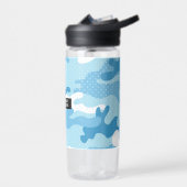 Light Blue Camouflage Pattern Waterfles (Links)