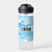 Light Blue Camouflage Pattern Waterfles (Voorkant)