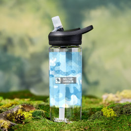 Light Blue Camouflage Pattern Waterfles
