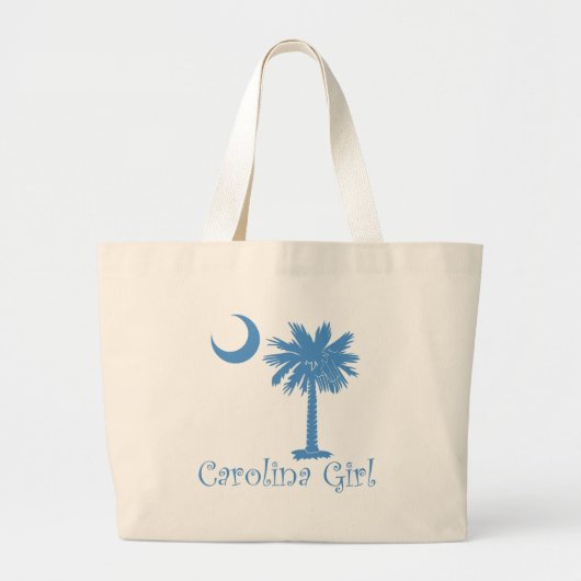 Light Blue Carolina Girl Palmetto Grote Tote Bag (Voorkant)
