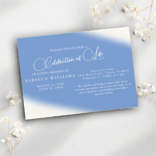 Light Blue Celebration of Life Invitations Kaart