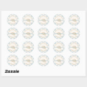 Light Blue Checkered Croissant Bakery Thank You Ronde Sticker (Vel)