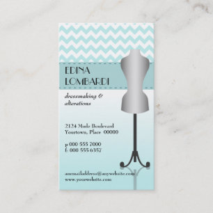 Light Blue Chevron Dress-formulier Visitekaartje