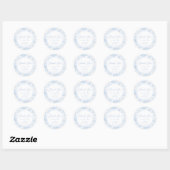 Light Blue Chinoiserie Floral Wedding Bedankt Ronde Sticker (Vel)