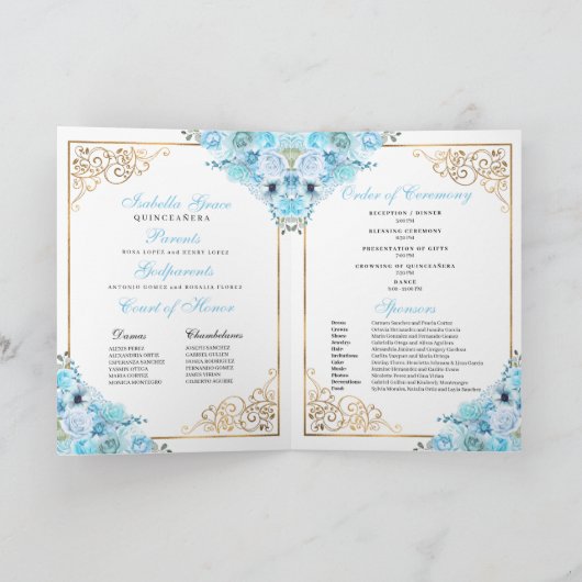 Light Blue Cinderella Tiara Quinceanera (Binnen)