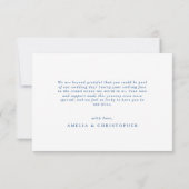 Light Blue Classic Wedding Thank You Card Bedankkaart (Achterkant)