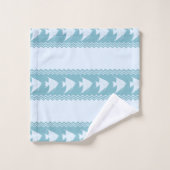 Light Blue Coastal Angelfish Stripes Bad Handdoek (Wasdoekje)